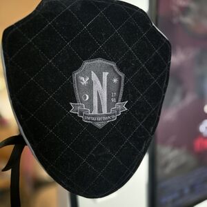 Wednesday Nevermore Black Quilted Shield with Emblem